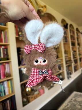NIB BB3 Ollie’s wardrobe Plush Bunny Keychain - Brown with White Ears